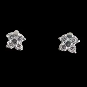 BRINCO FLOR 4 PETALAS ZIRCONIA