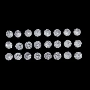 BRINCO ZIRCONIA REDONDO N° 8 -  8MM (CARTELA 12 PARES)