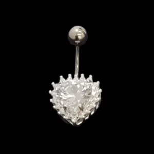 PIERCING DE UMBINGO CORAÇÃO ZIRCONIA CRAVEJADO