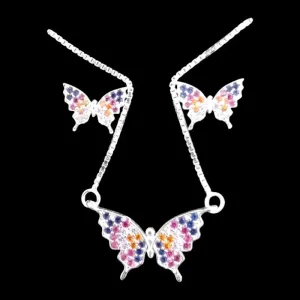 CONJUNTO BORBOLETA CRAVEJADO ( CORES)