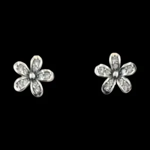 BRINCO FLOR ENVELHECIDA COM ZIRCONIA