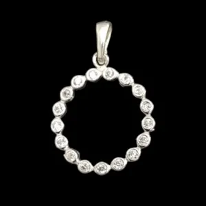 PINGENTE ARO PEDRAS REDONDAS MICROZIRCONIA