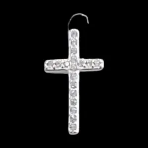 PINGENTE CRUZ MINI CRAVEJADA 16MM