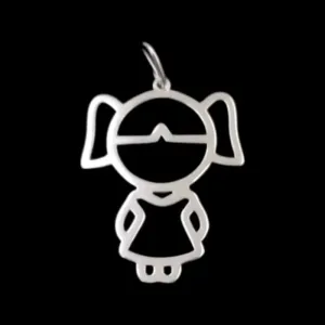 PINGENTE MENINA DESENHADA 2,5 CM