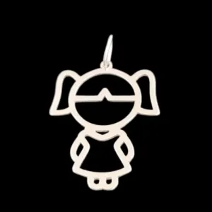 PINGENTE MENINA VAZADA 2,0 CM