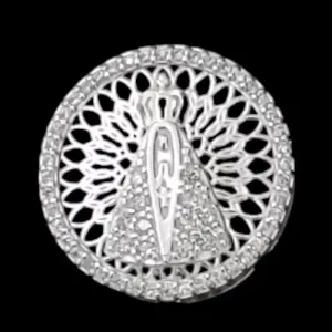 PINGENTE NOSSA SRA.  CIRCULO CRAVEJADO MICROZIRCONIA