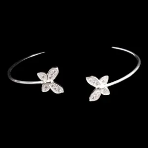 BRACELETE ABERTO BORBOLETA DUPLO CRAVEJADO