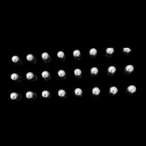 BRINCO BOLA PRATA N° 5 - 5MM (CARTELA 12 PARES)