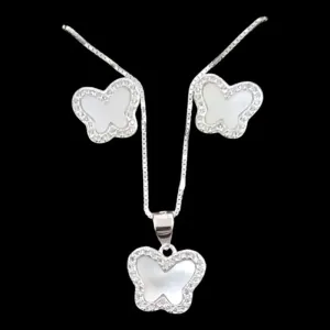 CONJUNTO BORBOLETA CRAVEJADO VAN CLEEF MADREPEROLA