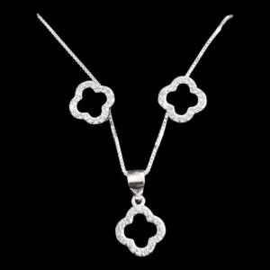 CONJUNTO TREVO VAN CLEEF MICROZIRCONIA PRETO