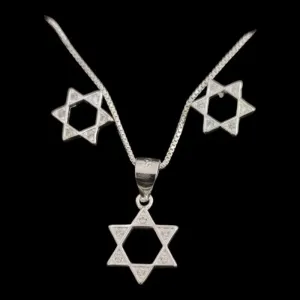 CONJUNTO ESTRELA DE DAVI MICROZIRCONIA CRAVEJADO