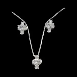 CONJUNTO ZIRCONIA OVAL BRANCO