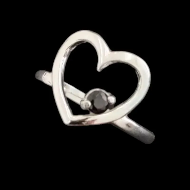 ANEL CORAÇÃO PEDRA ZIRCONIA CORES