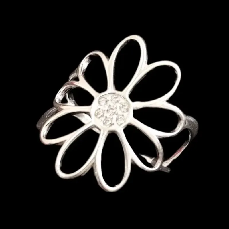 ANEL FLOR VAZADA MICROZIRCONIA