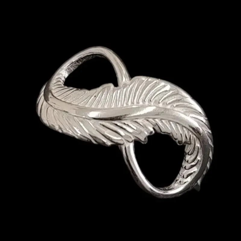 ANEL INFINITO COM PENA DESENHADA