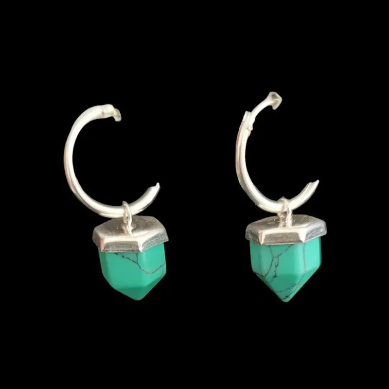 BRINCO PONTA DE CRISTAL PEDRA NATURAL SOL/LUA (CORES)