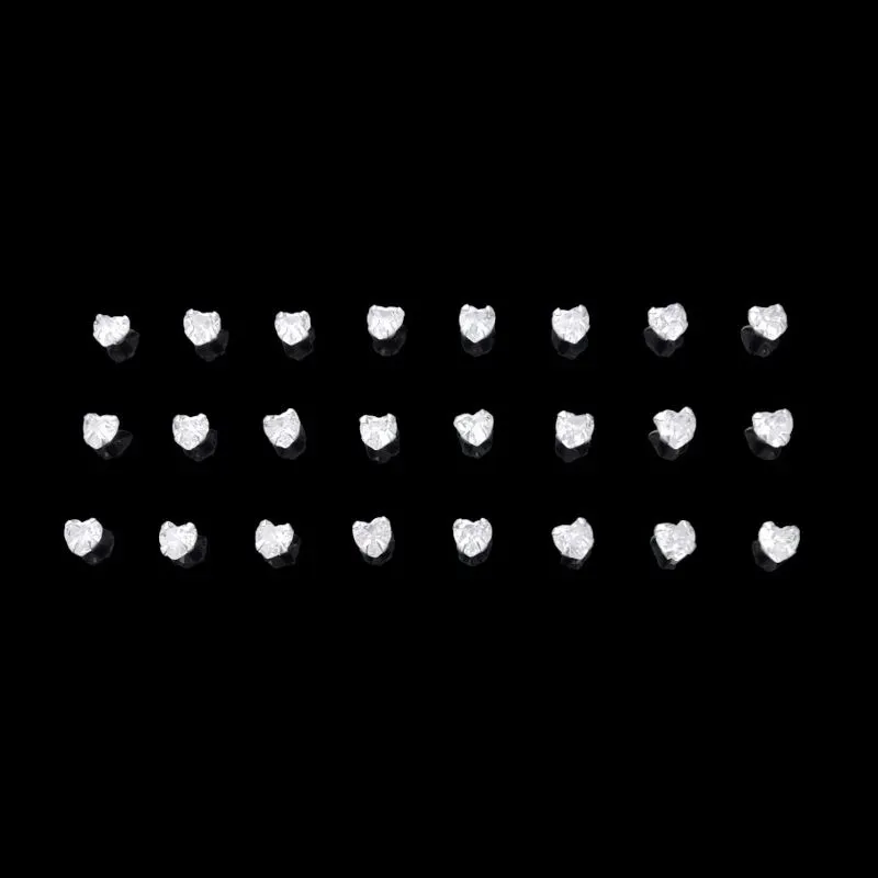 BRINCO ZIRCONIA CORAÇÃO 4X4 4MM (CARTELA 12 PARES)