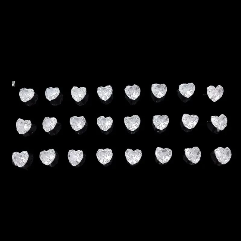 BRINCO ZIRCONIA CORAÇÃO 6X6  6MM (CARTELA 12 PARES)