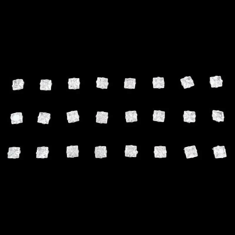 BRINCO ZIRCONIA QUADRADO 4X4 4MM (CARTELA 12 PARES)