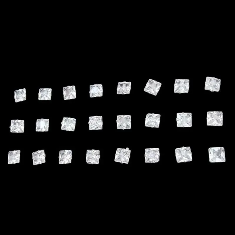 BRINCO ZIRCONIA QUADRADO 5X5 5MM (CARTELA 12 PARES)