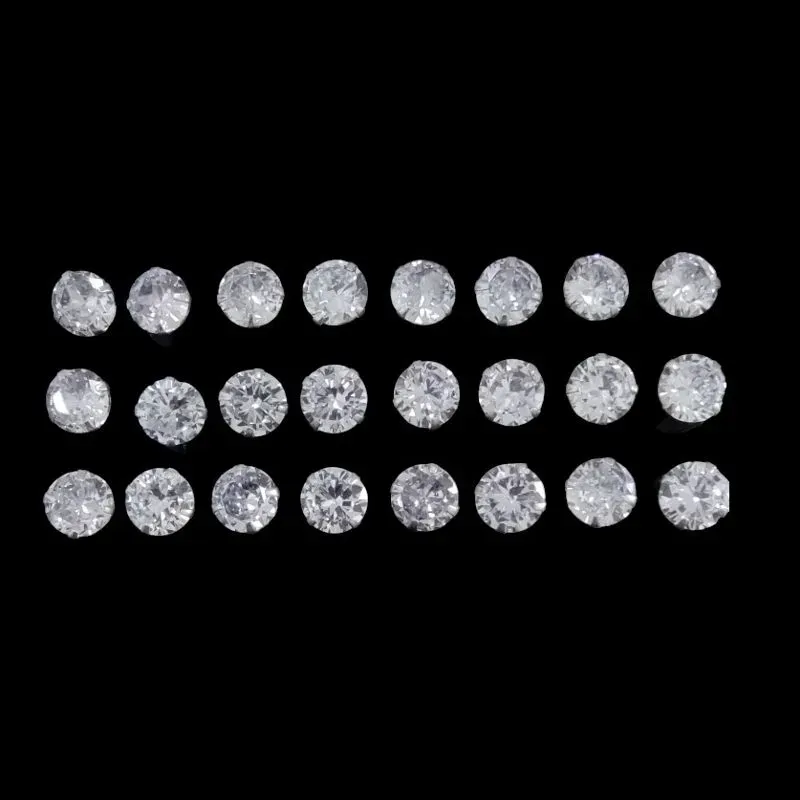 BRINCO ZIRCONIA REDONDO N° 8 -  8MM (CARTELA 12 PARES)