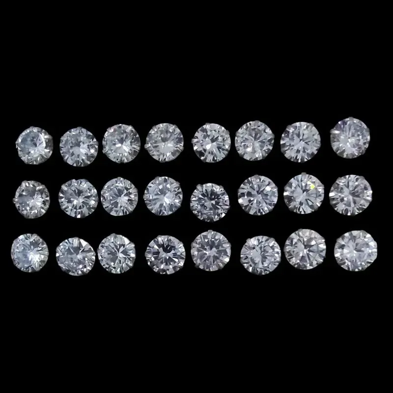 BRINCO ZIRCONIA REDONDO N° 9  - 9MM (CARTELA 12 PARES)