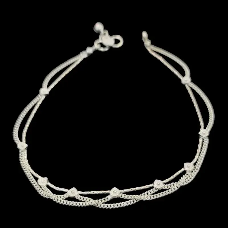 TORNOZELEIRA INDIANA PRATA BRANCA