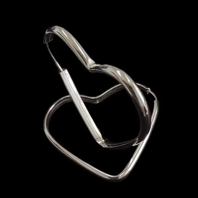 ARGOLA CORAÇAO MEIA CANA 3,3 CM 2,5 MM