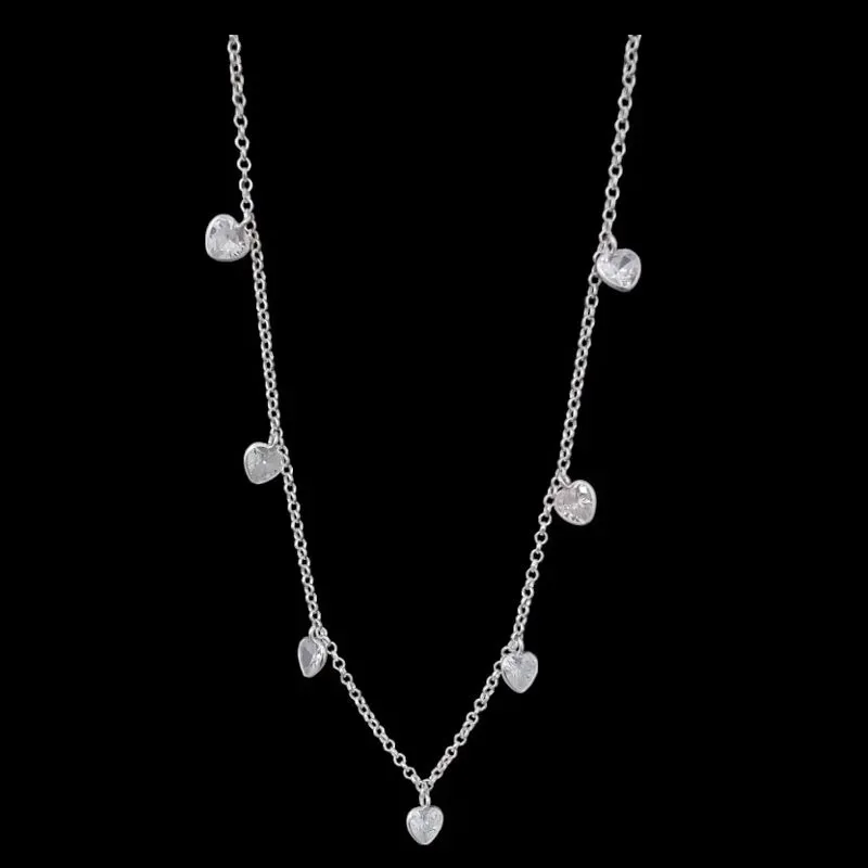 CHOKER CORAÇÃO TRADICIONAL 6MM 7 PPERAS BRANCO