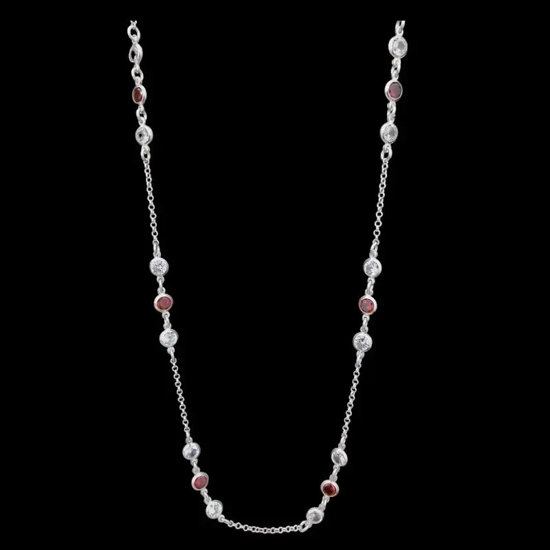 COLAR PEDRAS REDONDAS ZIRCONIA 70 CM