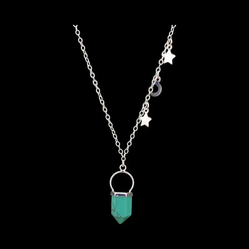 GARGANTILHA PEDRA NATURAL PONTA (CORES)