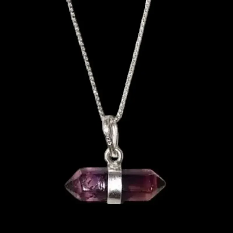 GARGANTILHA PEDRA NATURAL PONTA LILAS