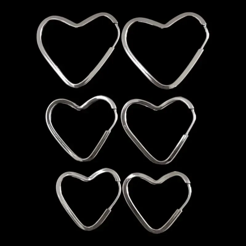 TRIO ARGOLAS CORAÇÃO FIO QUADRADO 1,5MM P/M/G