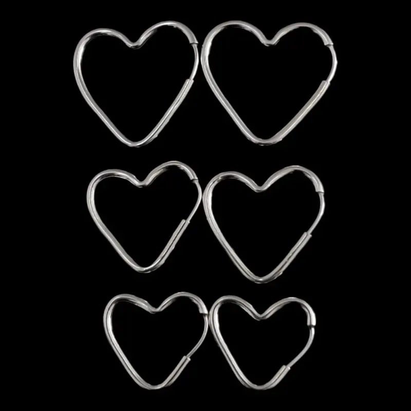 TRIO ARGOLAS CORAÇÃO  FIO REDONDO 1,5MM P/M/G