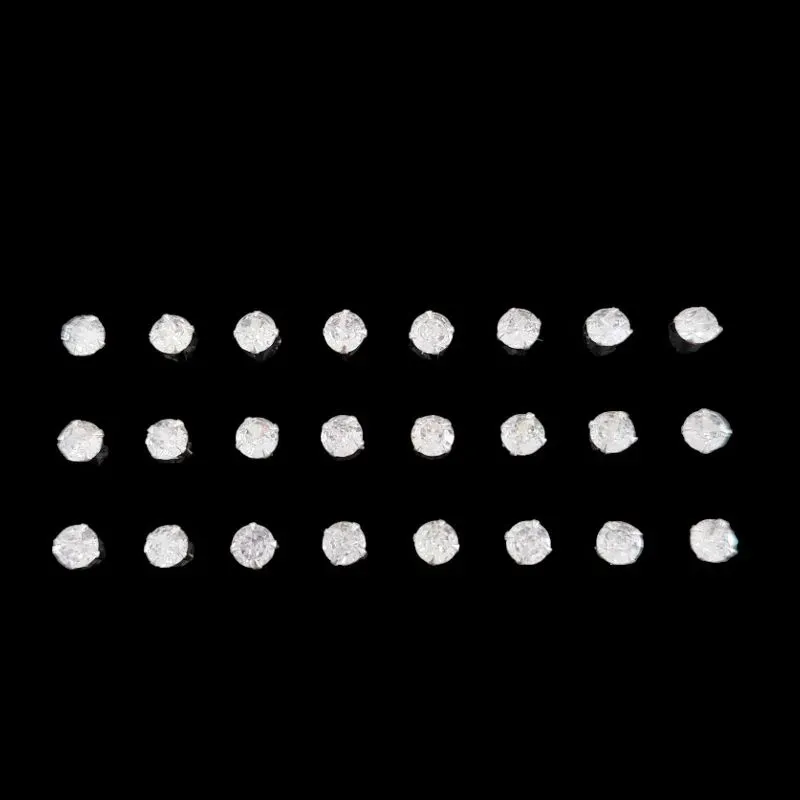 BRINCO ZIRCONIA REDONDO N° 6  - 6MM (CARTELA 12 PARES)