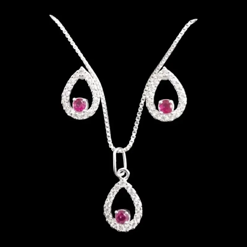 CONJUNTO GOTA CRAVEJADA E PEDRA NO CENTRO (CORES)