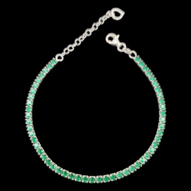 PULSEIRA  RIVIERA MICROZIRCONIA VERDE 2 MM