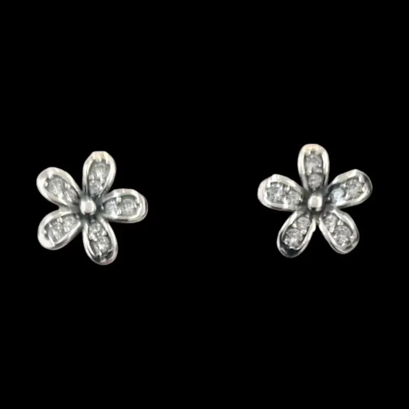 BRINCO FLOR ENVELHECIDA COM ZIRCONIA