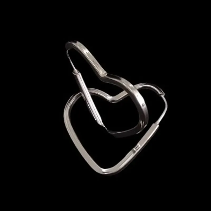 ARGOLA CORAÇÃO FIO QUADRADO 2,2 CM 2,5 MM Nº2