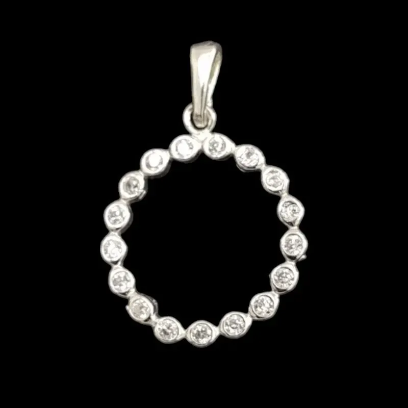 PINGENTE ARO PEDRAS REDONDAS MICROZIRCONIA