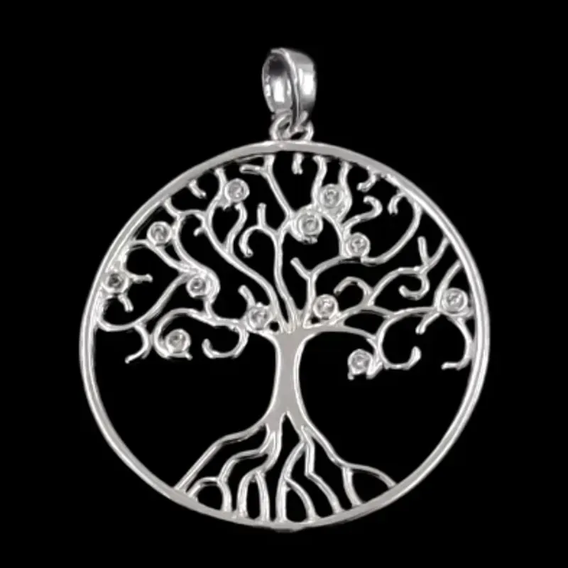PINGENTE ARVORE DA VIDA COM COM CIRCULO MICROZIRCONIA