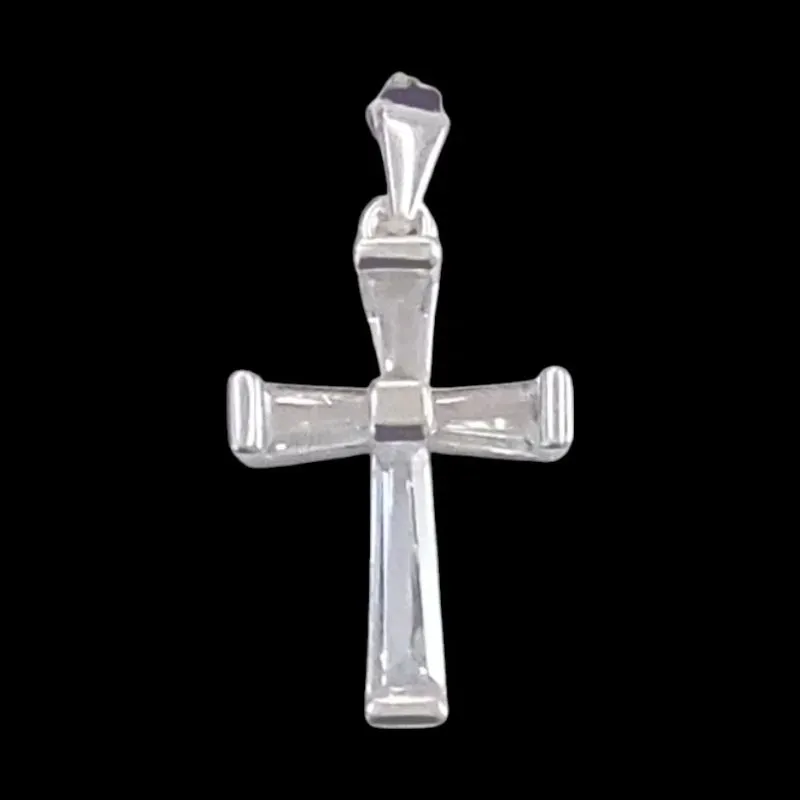 PINGENTE CRUZ BAGUETE 4 PEDRAS