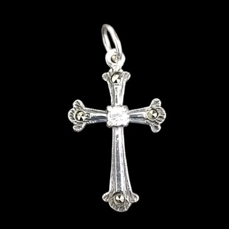 PINGENTE CRUZ MEDIA ENVELHECIDA