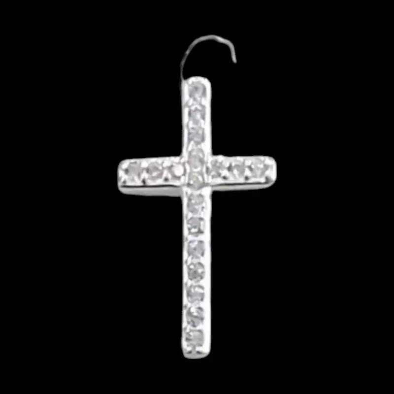 PINGENTE CRUZ MINI CRAVEJADA 16MM