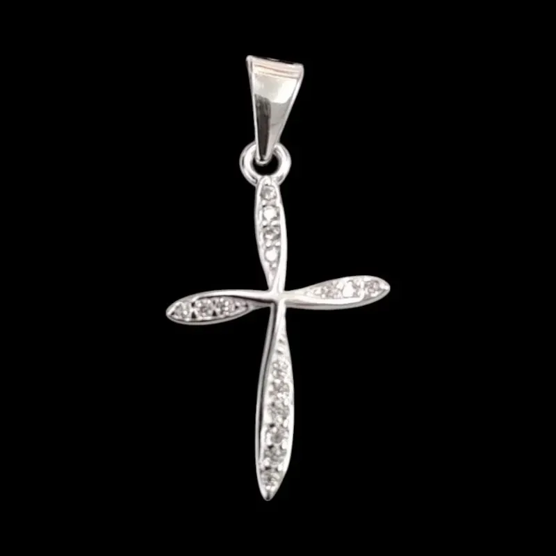 PINGENTE CRUZ NAVETE CRAVEJADA