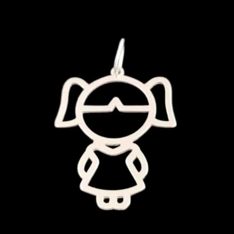 PINGENTE MENINA VAZADA 2,0 CM