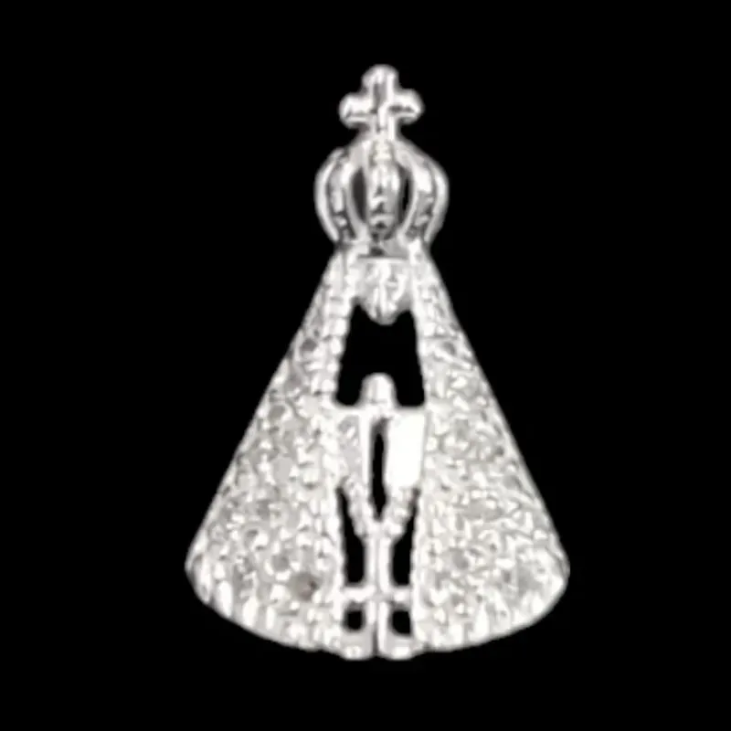 PINGENTE NOSSA SRA. CRAVEJADO COM MANTO VAZADO