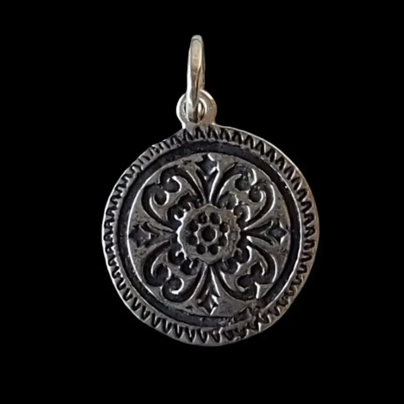 PINGENTE ROSA ENVELHECIDA REDONDA