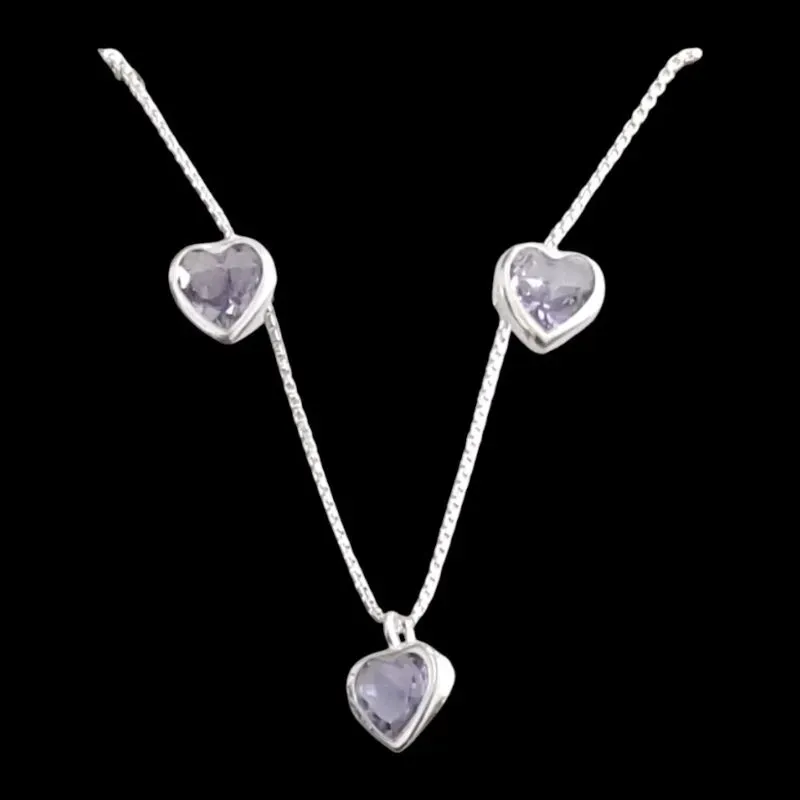 CONJUNTO CORAÇÃO 6X6  CRAVAÇÃO INGLESA TRADICIONAL LILAS