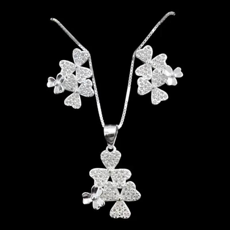 CONJUNTO FLOR DUPLA MICROZIRCONIA